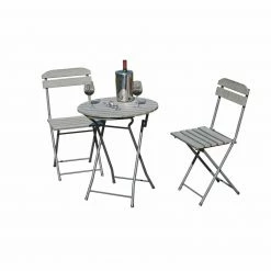Angebote 🔥 3-teiliges Balkon-Set LUGO - grau - klappbar 🤩