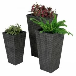 Auslauf 🎉 3er-Set Pflanzkübel - grau - Kunststoffeinsatz 👍 -Angebote Garten Store 9002829300 02 1600Wx1600H