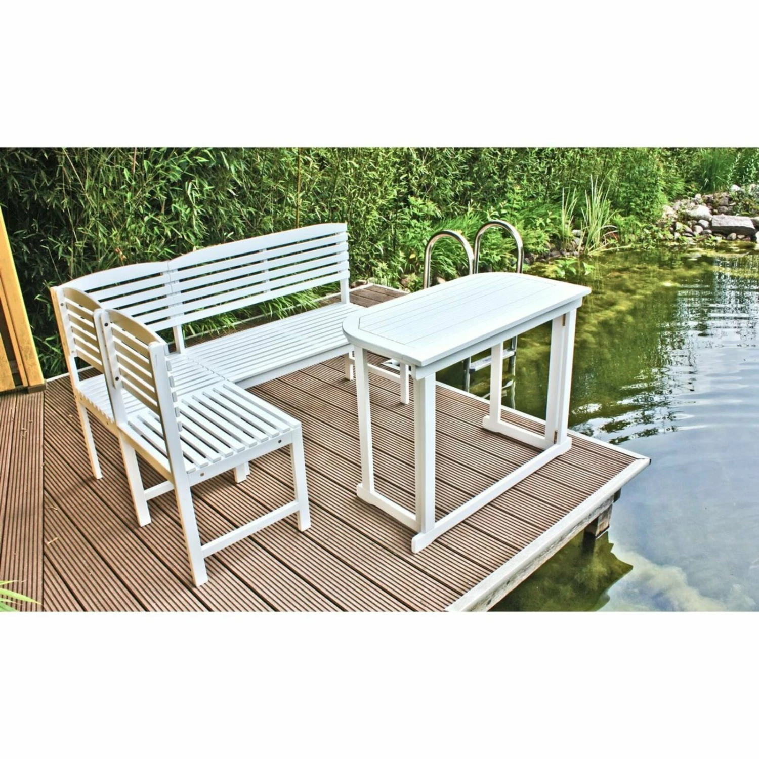 Schlussverkauf 👏 Balkon-Tisch MANILA - weiß - Eukalyptus 🧨 5 Schlussverkauf 👏 Balkon-Tisch MANILA - weiß - Eukalyptus 🧨 – Bild 3