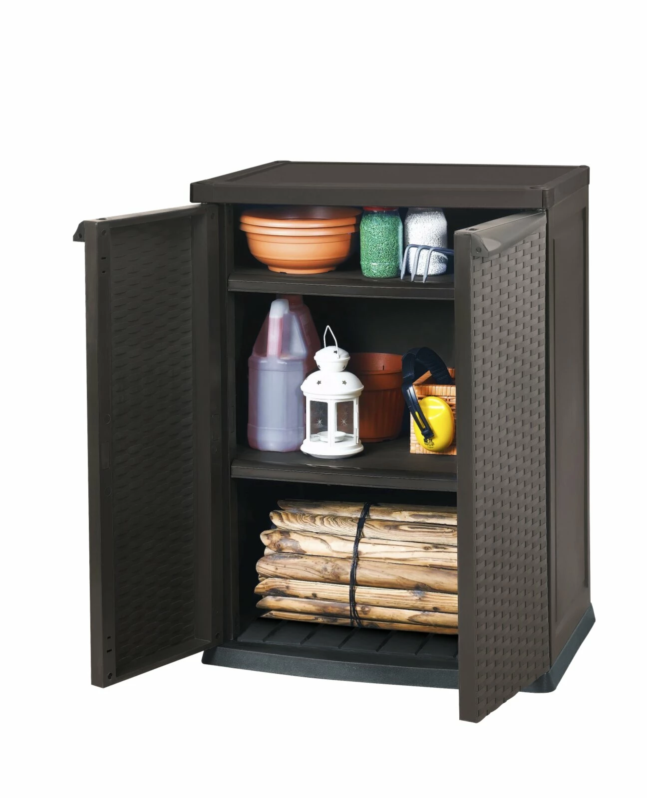 Besorgen 🎉 Aufbewahrungsschrank MINI SHED - espressobraun - Rattanoptik - 90,1 cm hoch 😀 3 Besorgen 🎉 Aufbewahrungsschrank MINI SHED - espressobraun - Rattanoptik - 90,1 cm hoch 😀