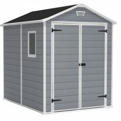 Großhandel 😉 Gerätehaus MANOR 6x8 - grau-weiß - Kunststoff - 175x222 cm ✔️