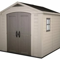 Bestes Angebot ✨ Gerätehaus FACTOR 8x8 - taupe-beige - Kunststoff - 248x255 cm ⌛
