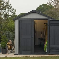 Rabatt 🥰 Gartenhaus OAKLAND - grau-anthrazit - abschließbar ✨ -Angebote Garten Store 9002883900 02 1600Wx1600H