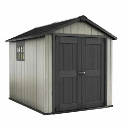 Angebote Garten Store 21 Auslauf 🌟 Gerätehaus OAKLAND 759 - grau-anthrazit - Kunststoff - 210x279 cm 😍