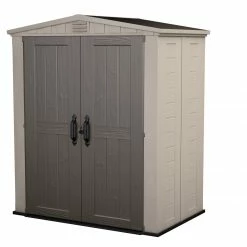 Angebote Garten Store 16 Budget ⌛ Gerätehaus FACTOR 6x3 - taupe-beige - Kunststoff - 173,5x113,5 cm 👍