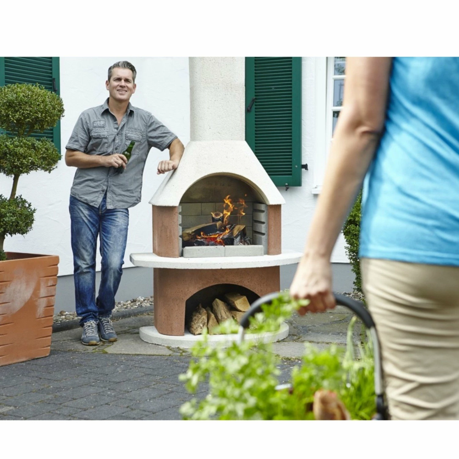 Rabatt 🥰 Grillkamin BALI - weiß-terra - 203 cm hoch 🤩 4 Rabatt 🥰 Grillkamin BALI - weiß-terra - 203 cm hoch 🤩 – Bild 2