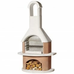 Rabatt 🥰 Grillkamin BALI - weiß-terra - 203 cm hoch 🤩