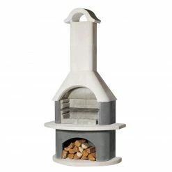 Besorgen 😉 Grillkamin ATHEN - weiß-anthrazit - 210 cm hoch 😉