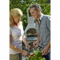 Bestpreis 🧨 Grillkamin VALENZIA - weiß-anthrazit - 203 cm hoch ✔️ -Angebote Garten Store 9003199100 03 1600Wx1600H