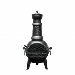 Am billigsten 🤩 Terrassenofen LEAF - schwarz - 107 cm hoch 🎁