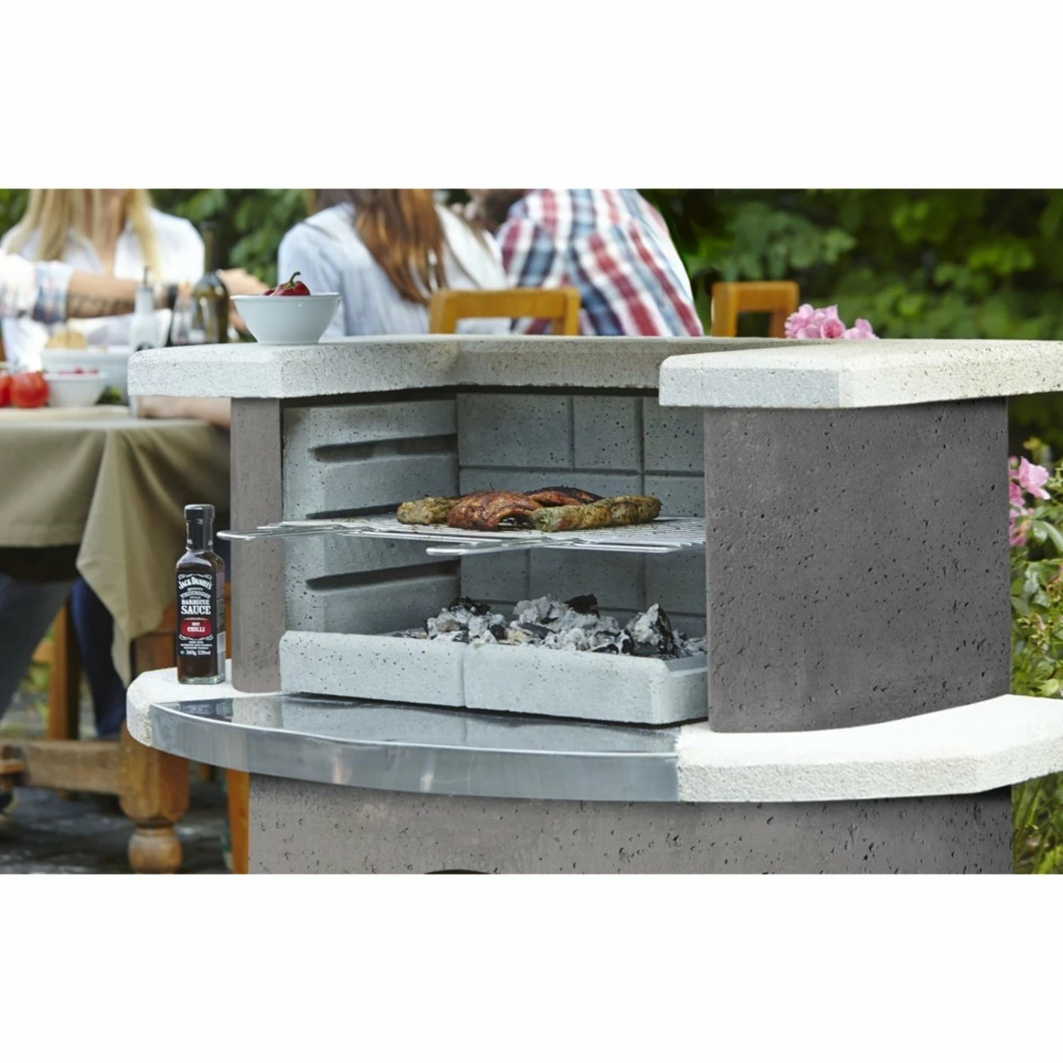 Blitzangebot ✨ Grillbar STOCKHOLM - weiß-anthrazit - 110 cm breit 😍 4 Blitzangebot ✨ Grillbar STOCKHOLM - weiß-anthrazit - 110 cm breit 😍 – Bild 2