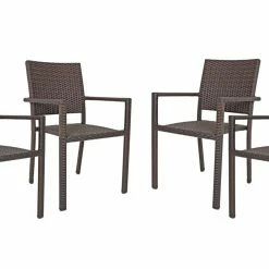 Bester Verkauf ✨ 4er-Set Stapelstuhl MALAGA - coffee - Aluminium 😉