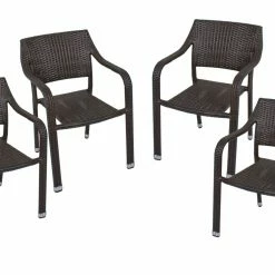 Billig 👍 4er-Set Stapelstuhl CHARLESTON - coffee - stapelbar 🧨