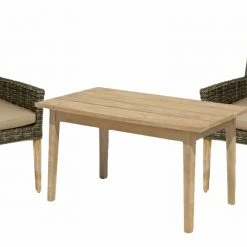 Auslauf 👍 3-teilige Sitzgruppe NORVELL/PUEBLO - braun - Akazie massiv 👏