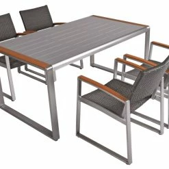 Besorgen 💯 5-teiliges Gartenmöbel-Set AVA - grau - Kunststoffgeflecht 🧨