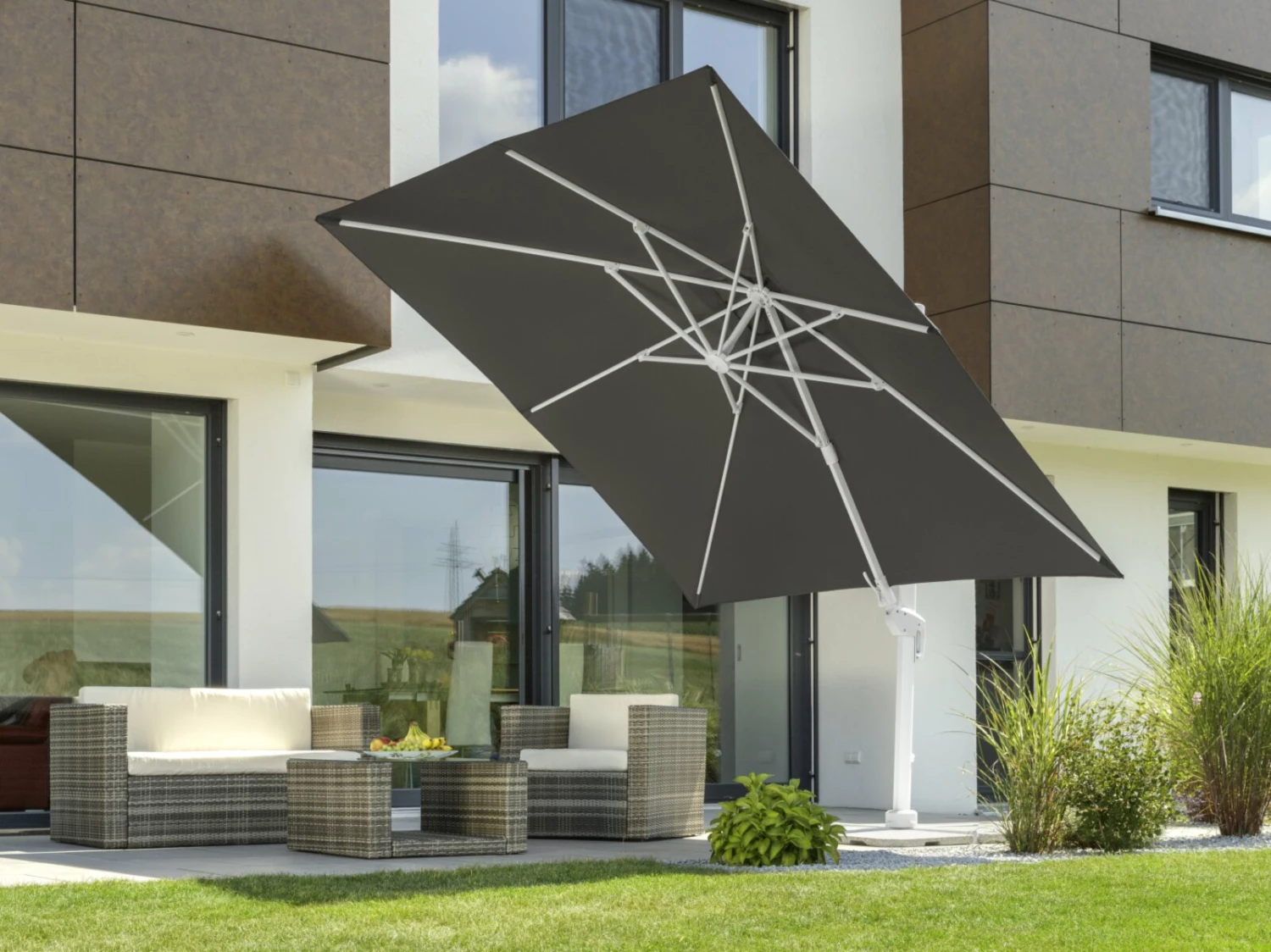 Top 10 🛒 Ampelschirm RHODOS TWIST BIANCO - anthrazit - 300x300 cm 🤩 4 Top 10 🛒 Ampelschirm RHODOS TWIST BIANCO - anthrazit - 300x300 cm 🤩 – Bild 2