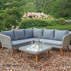 Rabatt 🥰 3-teiliges Lounge-Set PAMPLONA - grau - mit Kissen ⌛ -Angebote Garten Store 9003973700 02 1600Wx1600H