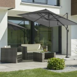 Aktion 🥰 Ampelschirm RHODOS JUNIOR - anthrazit - quadratisch - 230x230 cm 💯 -Angebote Garten Store 9004050000 04 1600Wx1600H