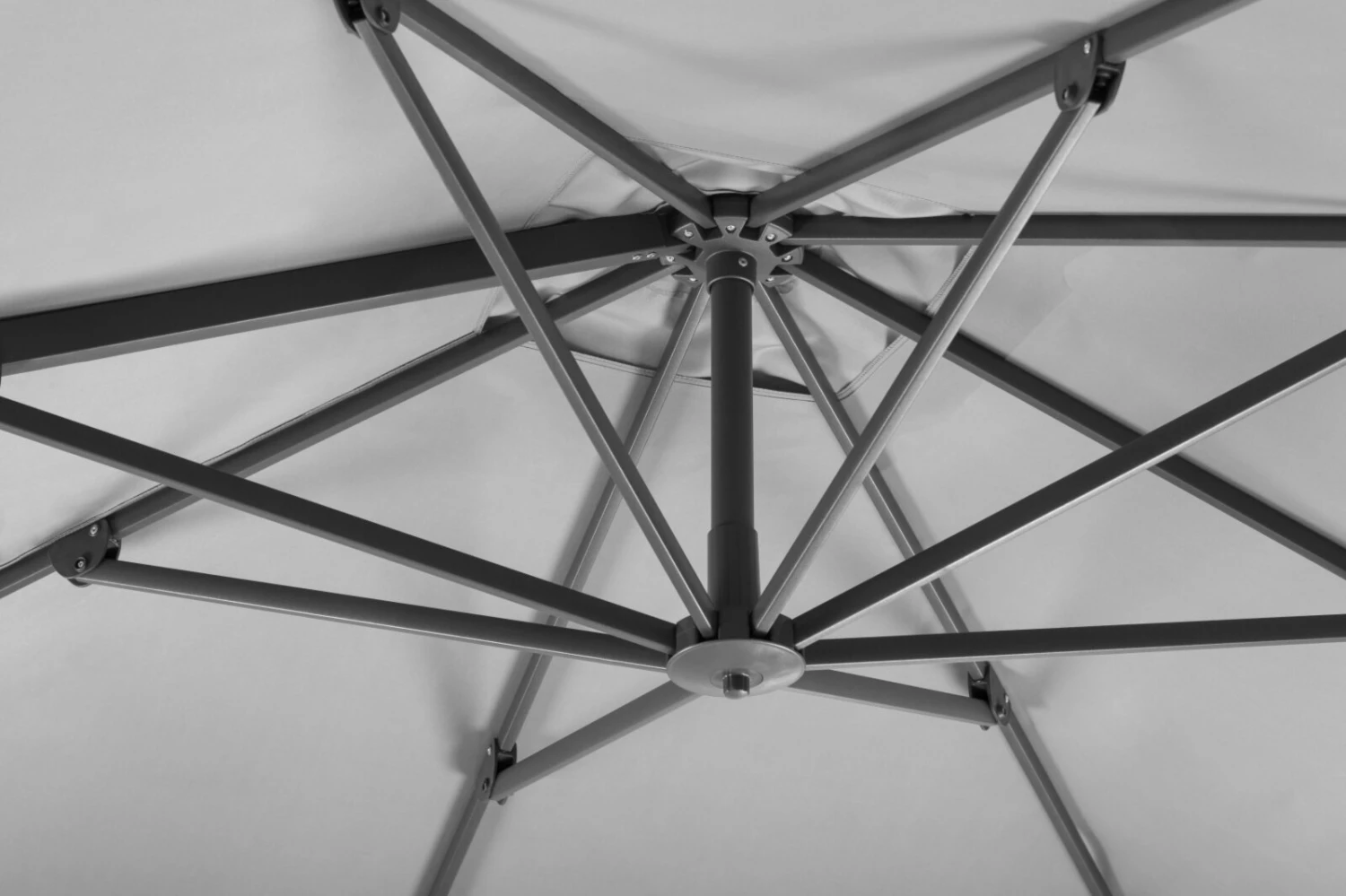 Neu 🤩 Ampelschirm RHODOS TWIST - silbergrau - 300x300 cm 🎁 5 Neu 🤩 Ampelschirm RHODOS TWIST - silbergrau - 300x300 cm 🎁 – Bild 3