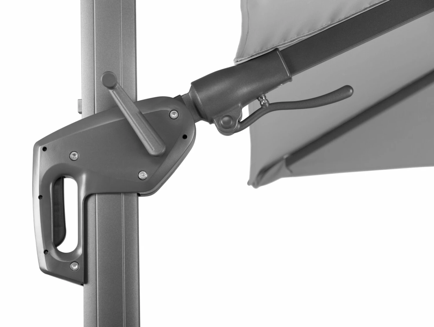 Neu 🤩 Ampelschirm RHODOS TWIST - silbergrau - 300x300 cm 🎁 6 Neu 🤩 Ampelschirm RHODOS TWIST - silbergrau - 300x300 cm 🎁 – Bild 4