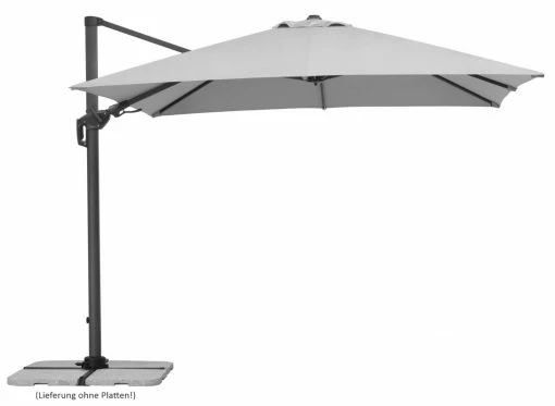 Neu 🤩 Ampelschirm RHODOS TWIST - silbergrau - 300x300 cm 🎁 -Angebote Garten Store 9004054700 1600Wx1600H