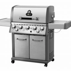 Bester Verkauf 🧨 Gasgrill BELLEVUE - schwarz-silber - mit 5 + 2 Brenner 🛒