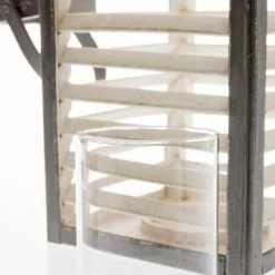 Bestes Angebot 😀 Holzlaterne AGDA - grau-weiß - Lamellenoptik ✔️ -Angebote Garten Store 9004122600 03 1600Wx1600H