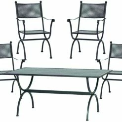 Bestpreis 🤩 5-teiliges Gartenmöbelset ROMEO - grau - Eisen 🥰