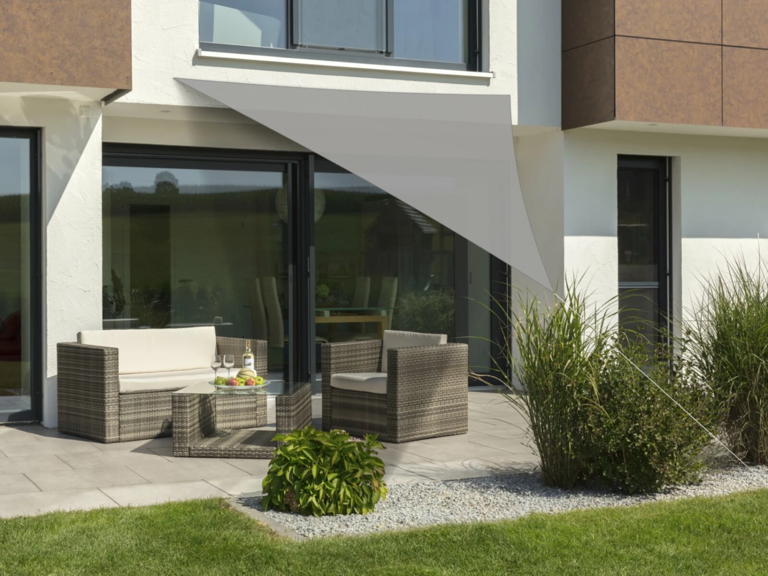 Brandneu 🤩 Sonnensegel TENERIFFA - silbergrau - dreieckig - 360x360x360 cm 🌟 4 Brandneu 🤩 Sonnensegel TENERIFFA - silbergrau - dreieckig - 360x360x360 cm 🌟 – Bild 2