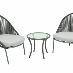 Top 10 🎁 3-teilige Sitzgruppe PIRÄUS - quarz-metallic - Polyester 🎁