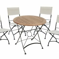 Beste Bewertungen von ⌛ 5-teiliges Gartenmöbel-Set TRIEST - Ø 80 cm 😍