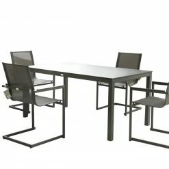 Angebote 🤩 5-teilige Tischgruppe SOPHIA - anthrazit - 158x90 cm 😍