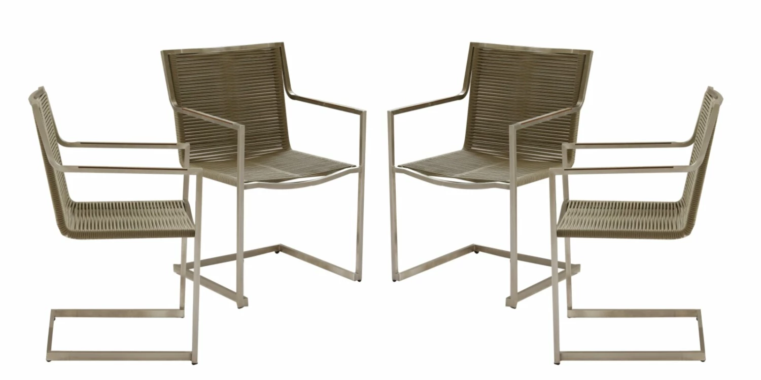 Auslauf 🌟 4er-Set Gartenstühle SIENNA - taupe - Seilbespannung 😍 3 Auslauf 🌟 4er-Set Gartenstühle SIENNA - taupe - Seilbespannung 😍