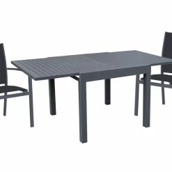 Bester Verkauf 😍 3-teilige Tischgruppe ELENA 03 - anthrazit - Aluminium 🌟