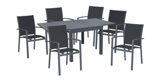 Brandneu ✔️ 7-teilige Tischgruppe ELENA 02 - anthrazit - Aluminium ✔️ -Angebote Garten Store 9004376800 1600Wx1600H