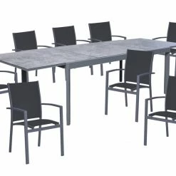 Top 10 🧨 9-teilige Tischgruppe NEREA - anthrazit - Tisch ausziehbar ✨