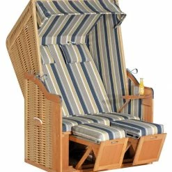 Großhandel 🥰 Strandkorb RUSTIKAL 50 Plus - blau-grau - beige 👍