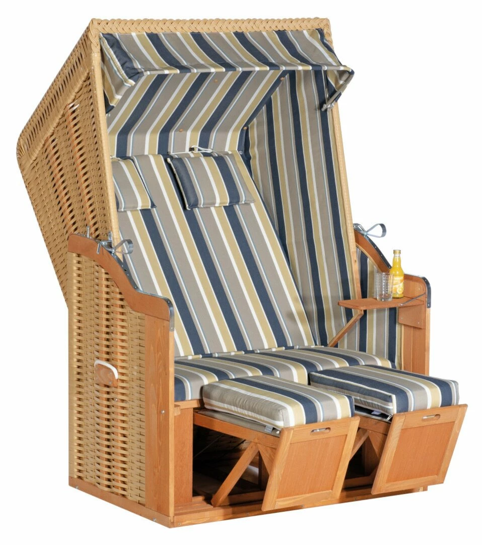 Großhandel 🥰 Strandkorb RUSTIKAL 50 Plus - blau-grau - beige 👍 3 Großhandel 🥰 Strandkorb RUSTIKAL 50 Plus - blau-grau - beige 👍