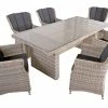 Angebote 😉 7-teilige Tischgruppe DIJON - sesamgrau - Kunststoffgeflecht ❤️