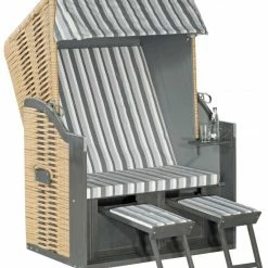 Angebote 👏 Strandkorb RUSTIKAL 15 Z - zerlegt - Natur-Optik 🔥