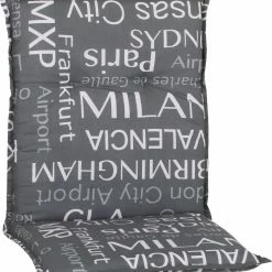 Neu 🌟 Niedriglehnerauflage - grau - Städtenahmen - 101x50 cm 🎉