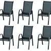 Auslauf 🧨 6er-Set Stapelsessel SATURN - anthrazit - Aluminium 🎉 -Angebote Garten Store 9004418500 1600Wx1600H