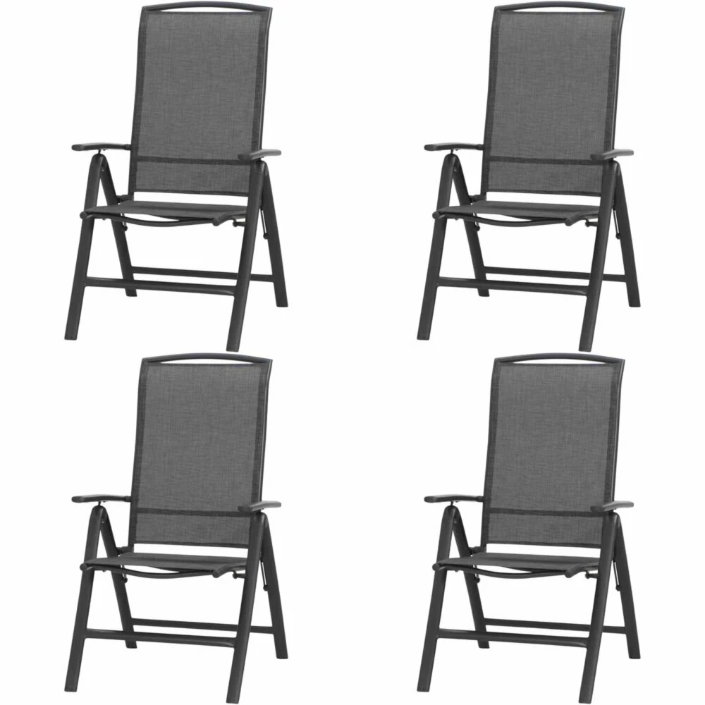Schlussverkauf 😀 4er-Set Klappsessel LIVORNO - anthrazit - Aluminium 😍 3 Schlussverkauf 😀 4er-Set Klappsessel LIVORNO - anthrazit - Aluminium 😍