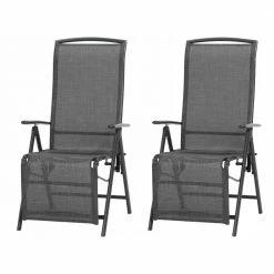 Auslauf ❤️ 2er-Set Relaxsessel LIVORNO- anthrazit - Aluminium 🌟
