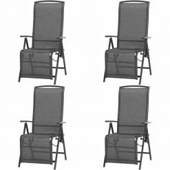 Großhandel 🧨 4er-Set Relaxsessel LIVORNO- anthrazit - Aluminium ✔️