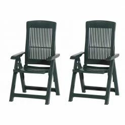 Bestes Angebot 🔥 2-teiliges Klappsessel TAMPA - grün - Kunststoff 😉