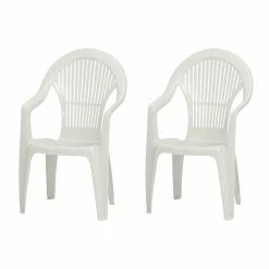 Schlussverkauf 👍 2er-Set Gartentisch VEGA - weiß - Kunststoff - stapelbar 🎉