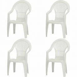 Top 10 🥰 4er-Set Gartentisch VEGA - weiß - Kunststoff - stapelbar 🧨