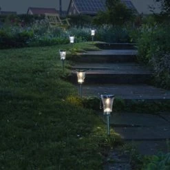 Auslauf 🥰 8er-Set LED-Solarleuchten - stahl-blank - 39,5 cm 🎁 9 Auslauf 🥰 8er-Set LED-Solarleuchten - stahl-blank - 39,5 cm 🎁 -Angebote Garten Store 9004449500 04 1600Wx1600H