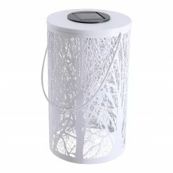 Blitzangebot 🎁 LED-Deko-Solarleuchte - weiß - Wald-Motiv 😉